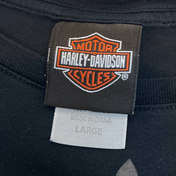 Harley Davidson Custom Cropped Chicago Black T-Shirt Large - Picture 6 of 7